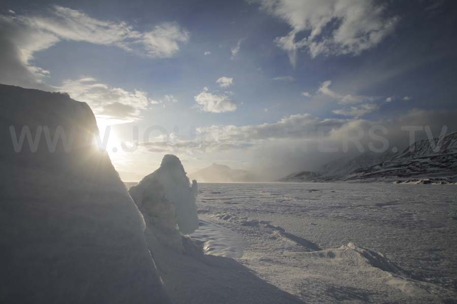A frozen fjord, Svalbard.
