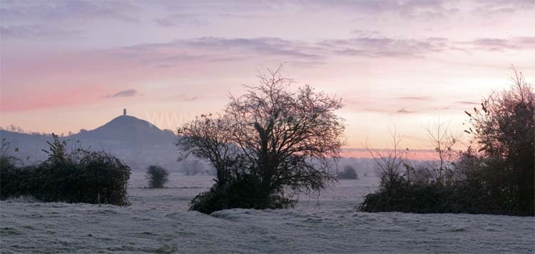 Frosty dawn near Glastonbury