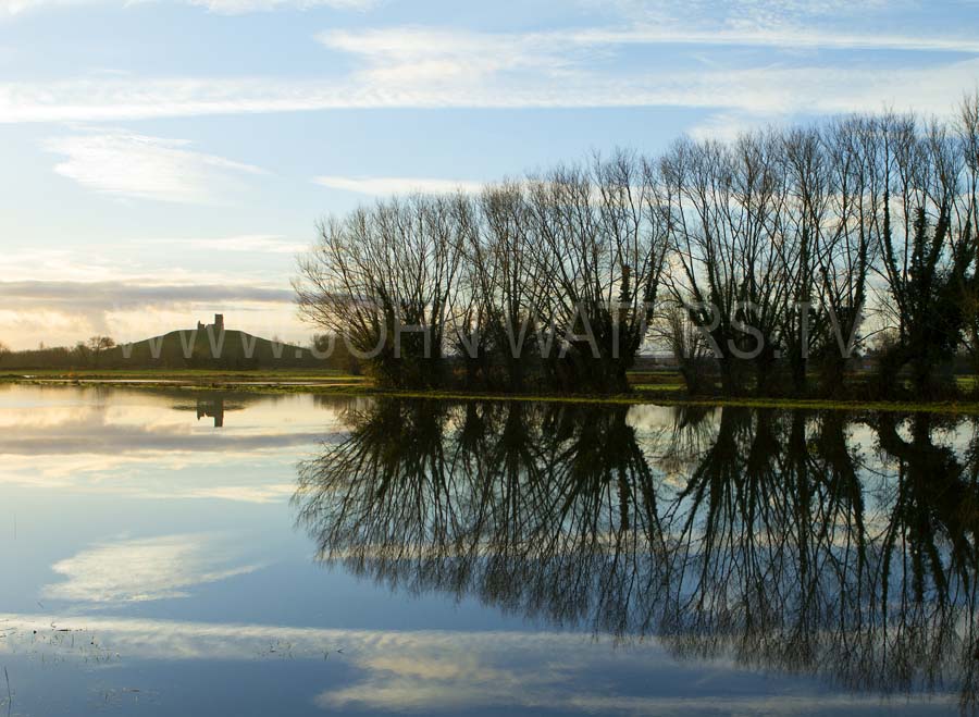 Flooded fields near Burrow Mump