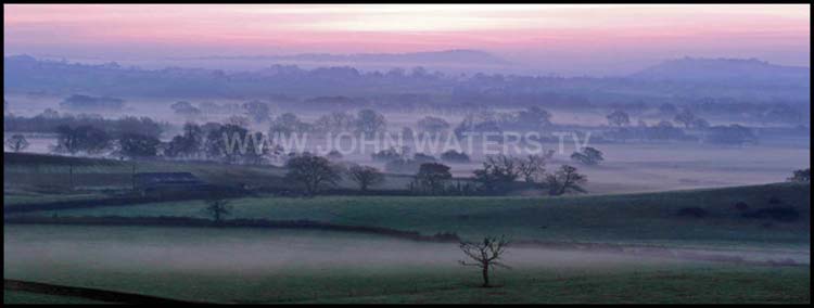 Misty farmland